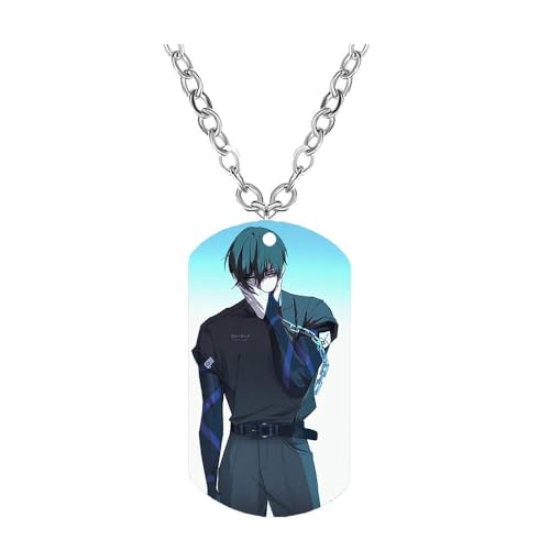 CHENJIRA Bleu Locks Figure Halskette Anime Figuren Cosplay Schmuck Metall Kette Bleu Locks Edelstahl Farbdruck Anhänger (E) von CHENJIRA