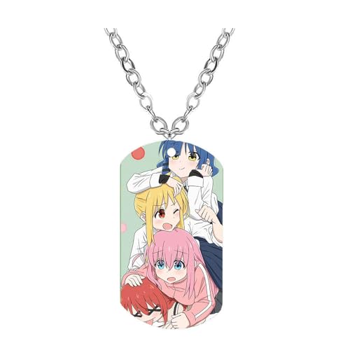 CHENJIRA Bocchi Rock Figure Halskette Anime Figuren Cosplay Schmuck Metall Kette Edelstahl Farbdruck Anhänger (B) von CHENJIRA