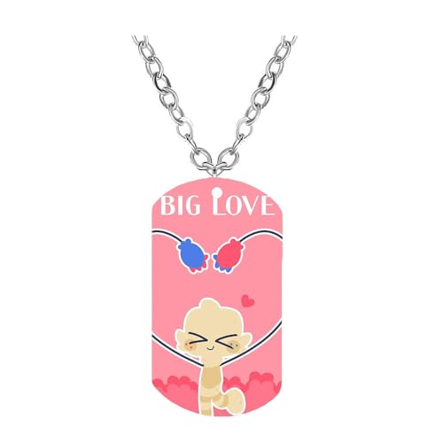 CHENJIRA Dandys Worlds Figure Halskette Spiel Figuren Cosplay Schmuck Metall Kette Edelstahl Farbdruck Anhänger (E) von CHENJIRA