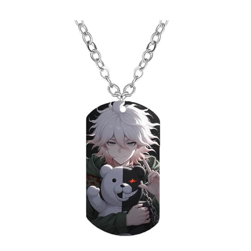 CHENJIRA Danganronpo Figure Halskette Anime Figuren Cosplay Schmuck Metall Kette Edelstahl Farbdruck Anhänger (B) von CHENJIRA