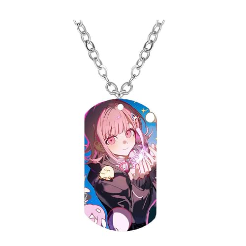 CHENJIRA Danganronpo Figure Halskette Anime Figuren Cosplay Schmuck Metall Kette Edelstahl Farbdruck Anhänger (D) von CHENJIRA
