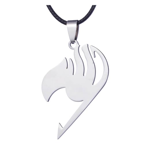 CHENJIRA FairysTail Figure Halskette Anime Figuren Cosplay Schmuck FairysTail Logo Metall Kette Edelstahl Farbdruck Anhänger (C) von CHENJIRA