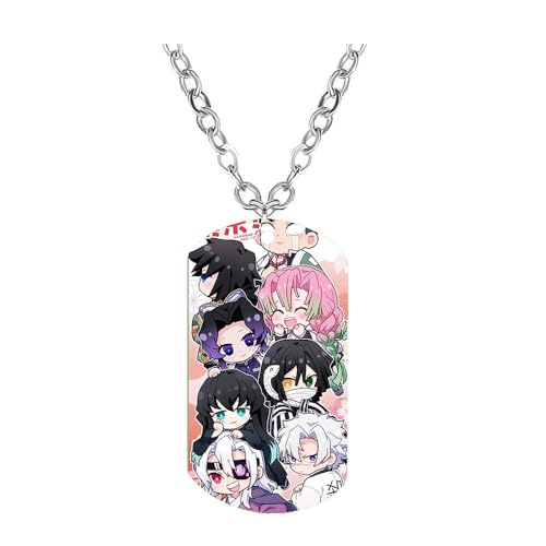 CHENJIRA Ghost Slayers Figure Halskette Anime Figuren Cosplay Schmuck Metall Kette Ghost Slayers Edelstahl Farbdruck Anhänger (D) von CHENJIRA
