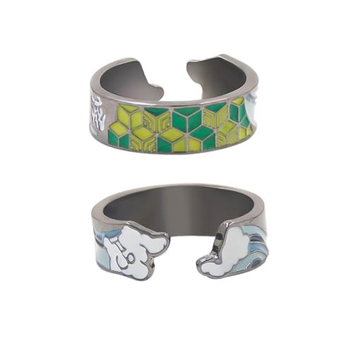 CHENJIRA Ghost Slayers Ringe Anime Figuren Cosplay Ring Ghost Killing Einstellbare Öffnung Schmuck (F) von CHENJIRA