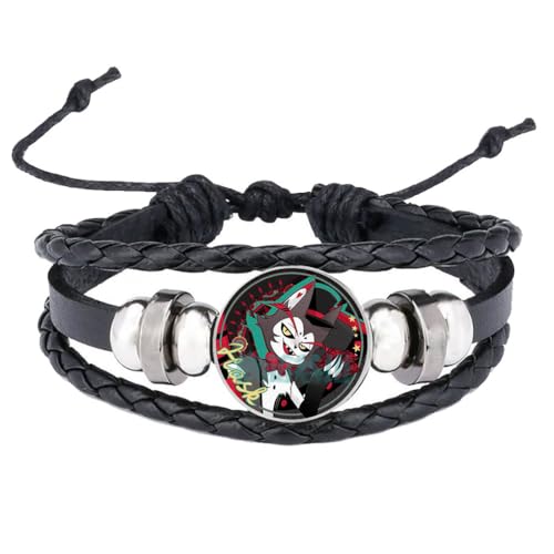 CHENJIRA HazbinsHotel Armbänder Vintage Punk Leder Armreif Fashion Compilation Leder Armband Schmuck (B) von CHENJIRA