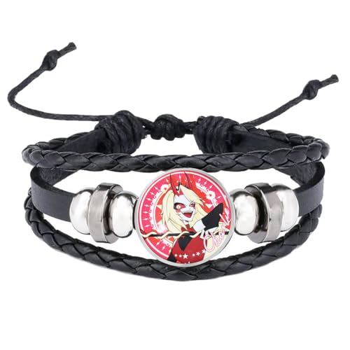 CHENJIRA HazbinsHotel Armbänder Vintage Punk Leder Armreif Fashion Compilation Leder Armband Schmuck (E) von CHENJIRA