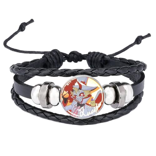 CHENJIRA HazbinsHotel Armbänder Vintage Punk Leder Armreif Fashion Compilation Leder Armband Schmuck (F) von CHENJIRA