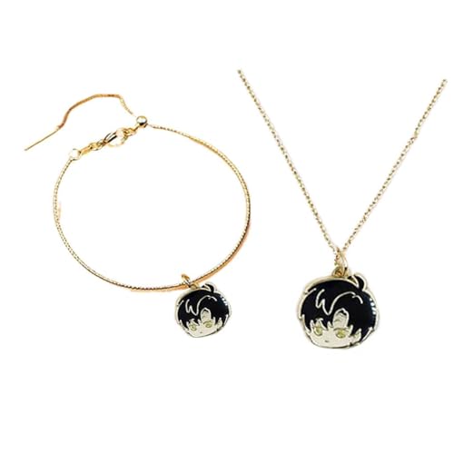 CHENJIRA Love＆Deepspace Halskette Armbänder 2 Stück Love Deepspace Gold Süße Charaktere Anhänger Armband Schmuck Set (C) von CHENJIRA