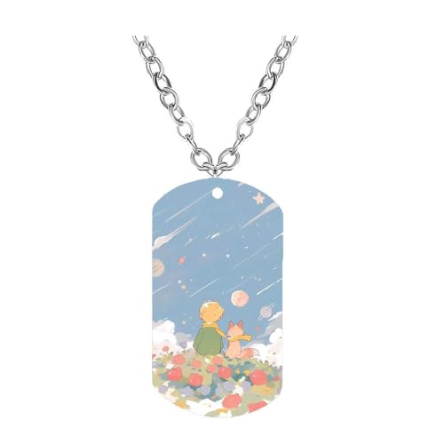 CHENJIRA PetitPrinces Figure Halskette Anime Figuren Cosplay Schmuck Metall Kette Prince＆Rose Edelstahl Farbdruck Anhänger (B) von CHENJIRA