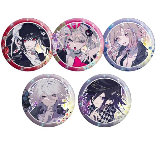 Danganronpo Abzeichen Anime Figuren Tinplate Badge Pins Dekorationen - Mehrfarbig 75MM 5 Stück von CHENJIRA