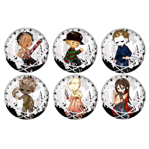 Dead Daylight Abzeichen Spiel Figuren Tinplate Badge Pins Dekorationen - Mehrfarbig 58mm 6 Set von CHENJIRA