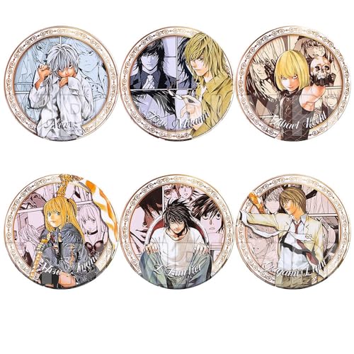 Dead Notes Abzeichen Anime Figuren Tinplate Badge Pins Dekorationen - Mehrfarbig 58mm 6 Stück von CHENJIRA