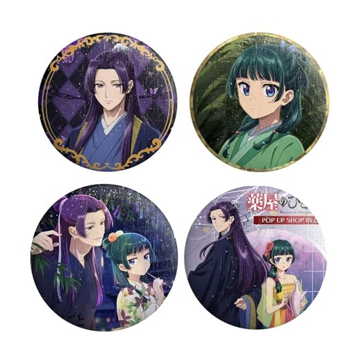 Die Tagebücher Der Apothekerin Abzeichen Anime Figuren Tinplate Badge Pins Dekorationen - Mehrfarbig 58mm 4 Set von CHENJIRA
