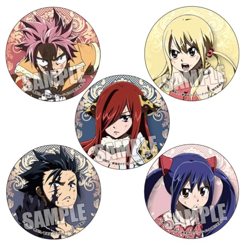 FairysTail Abzeichen Anime Figuren Tinplate Badge Pins Dekorationen - Mehrfarbig 58MM 5 Stück von CHENJIRA