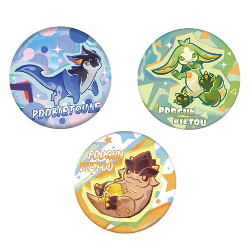 Gen Shin Impact Drache Abzeichen Spiel Figuren Tinplate Badge Pins Dekorationen - Mehrfarbig 58mm 3 Set von CHENJIRA