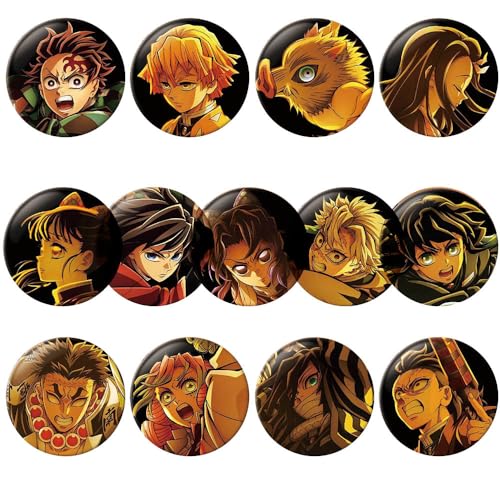 Ghost Slayers Abzeichen Anime Figuren Tinplate Badge Pins Dekorationen - Mehrfarbig 58mm 13 Set von CHENJIRA