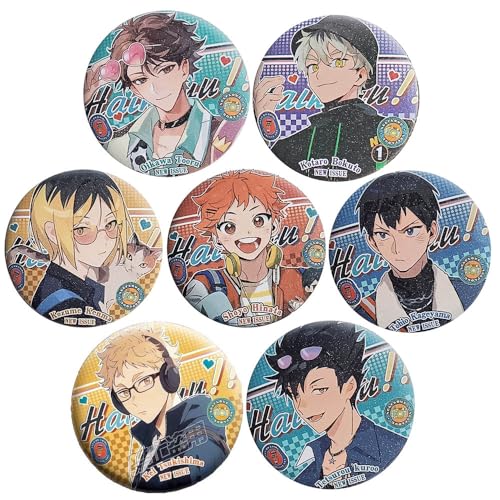 Haikyus Abzeichen Anime Figuren Tinplate Badge Pins Dekorationen - Mehrfarbig 7 Stück 58MM von CHENJIRA