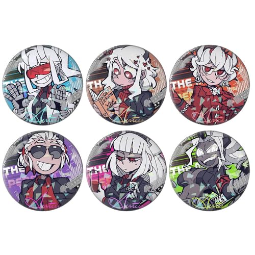 Hellstaker Abzeichen Anime Figuren Tinplate Badge Pins Dekorationen - Mehrfarbig 58mm 6 Stück von CHENJIRA