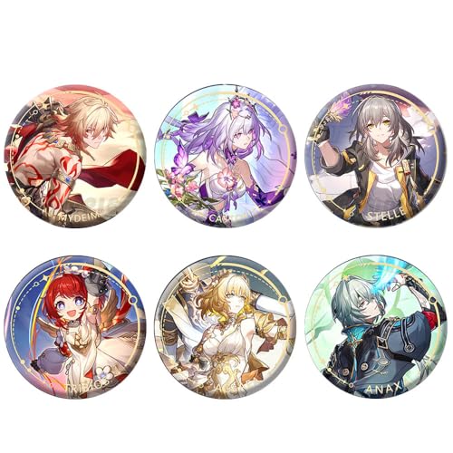 Hon Kai Star Rails Abzeichen Anime Mydei Phainon Figuren Tinplate Badge Pins Dekorationen - Mehrfarbig 58mm 6 Set von CHENJIRA