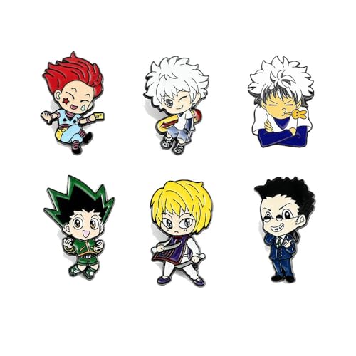 HunterxHunter Abzeichen Anime Figuren Cosplay Accessories Badge Pins Dekorationen - Mehrfarbig Metall 6 Stück von CHENJIRA