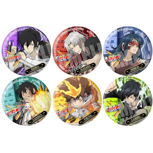 Katekyo Reborns Abzeichen Anime Figuren Tinplate Badge Pins Dekorationen - Mehrfarbig, 75MM, 6 Stück von CHENJIRA
