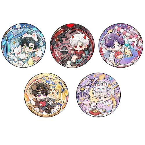 Love Deepspace Abzeichen Anime Figuren Tinplate Badge Pins Dekorationen - Mehrfarbig 58mm 5 Set von CHENJIRA