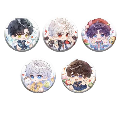 Love Deepspace Abzeichen Spiel Figuren Niedlich Tinplate Badge Pins Dekorationen - Mehrfarbig 58mm 5 Set von CHENJIRA