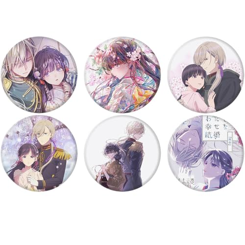 My Happy Marriage Abzeichen Anime Figuren Tinplate Badge Pins Dekorationen - Mehrfarbig 58mm 6 Set von CHENJIRA