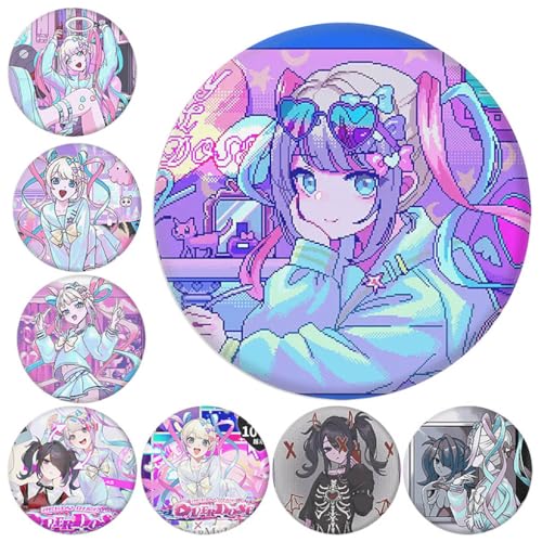Need Girl Overdoses Abzeichen Anime Figuren Tinplate Badge Pins Dekorationen - Mehrfarbig 58mm 8 Set von CHENJIRA
