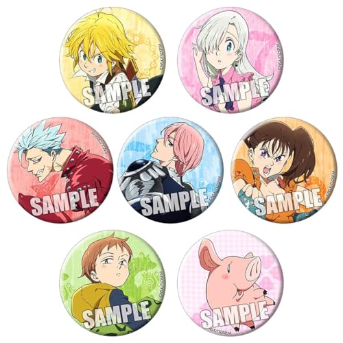 Seven Dead Sins Abzeichen Anime Figuren Tinplate Badge Pins Dekorationen - Mehrfarbig 58mm 7 Set von CHENJIRA
