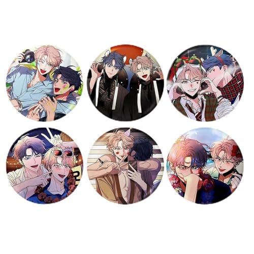 Sketchs Abzeichen Anime Figuren Tinplate Badge Pins Dekorationen - Mehrfarbig 58mm 6 Stück von CHENJIRA