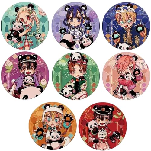 Toilet Bounds Hanako Kun Abzeichen 58MM Anime Figuren Tinplate Badge Pins Dekorationen 8 Set von CHENJIRA