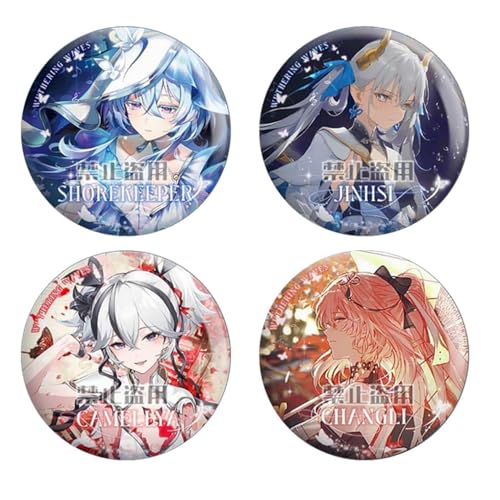 Wuther Waves Abzeichen Anime Figuren Tinplate Badge Pins Dekorationen - 75MM, 4 Stück von CHENJIRA