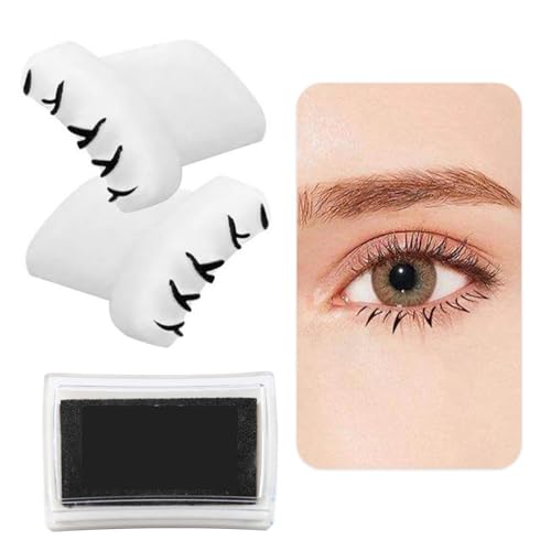 Wimpern Stempel Werkzeug, 1 Paar Untere Wimpern Stempel Ankünfte Wimpern Stempel Falsche Wimpernstempel DIY Stempel für die unteren Wimpern Mit Stempelkissen Für Make-Up Anfänger von CHENKEE