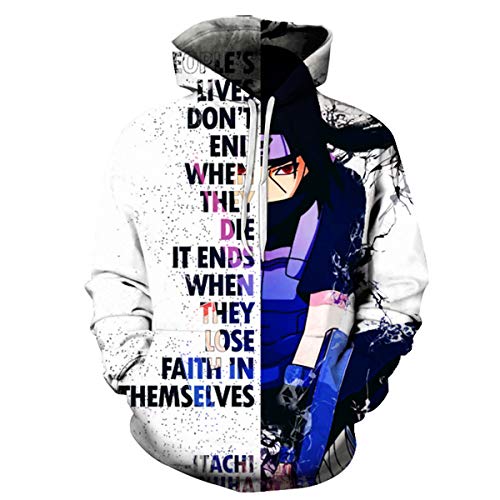 Bulex Herren Japanischer Anime 3D-Druck Cool Cosplay Pullover Kapuzen-Sweatshirt mit Kängurutasche von CHENMA