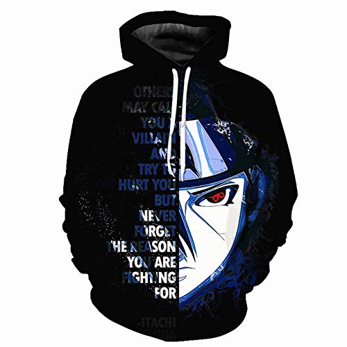 Bulex Herren Japanischer Anime 3D-Druck Cool Cosplay Pullover Kapuzen-Sweatshirt mit Kängurutasche von CHENMA