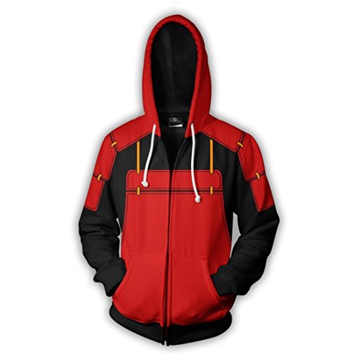 CHENMA Herren Anime Kakashi Itachi Akatsuki Langarm Bomberjacke mit durchgehendem Reißverschluss mit Kapuze jacke von CHENMA