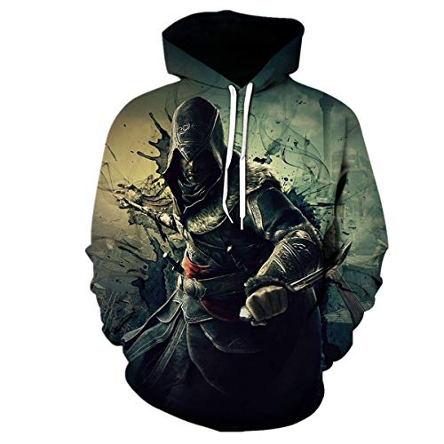 CHENMA Herren Cosplay 3D-Druck Pullover Kapuzen-Sweatshirt mit Kängurutasche (XL/EU L, Farbe 4) von CHENMA