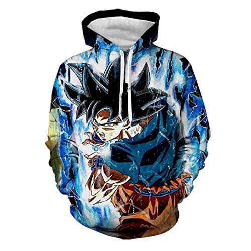 CHENMA Herren Cosplay Goku Kakarot 3D-Druck Pullover Kapuzen-Sweatshirt mit Kängurutasche von CHENMA