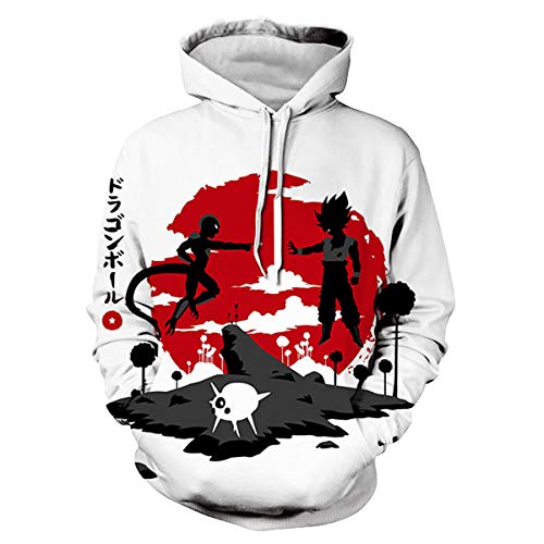 CHENMA Herren Cosplay Goku Vegeta Bedrucktes Hoodie-Sweatshirt mit Fronttasche von CHENMA