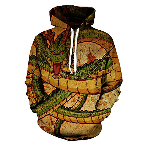 CHENMA Herren Drachen 3D-Druck Pullover Kapuzen-Sweatshirt Fleece gefüttert Winter Sweatshirt mit Känguru-Tasche (Etikett XXL/EU XL, Sommer/Farbe 5) von CHENMA