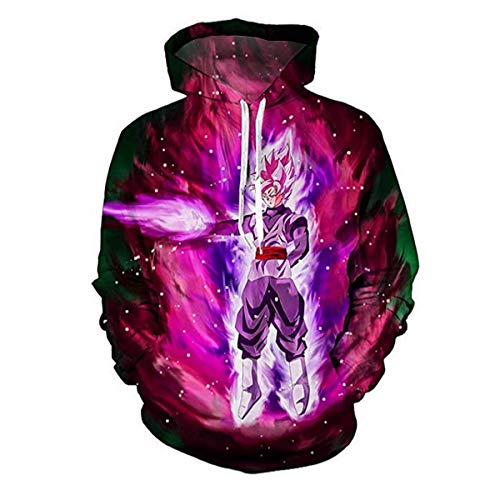 CHENMA Herren Japanischer Anime Cosplay Goku 3D-Druck Pullover Kapuzen-Sweatshirt mit Kängurutasche von CHENMA