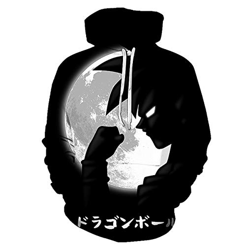 CHENMA Herren Japanischer Anime Cosplay Goku 3D-Druck Pullover Kapuzen-Sweatshirt mit Kängurutasche von CHENMA