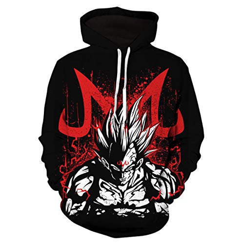 CHENMA Herren Japanischer Anime Cosplay Goku 3D-Druck Pullover Kapuzen-Sweatshirt mit Kängurutasche von CHENMA