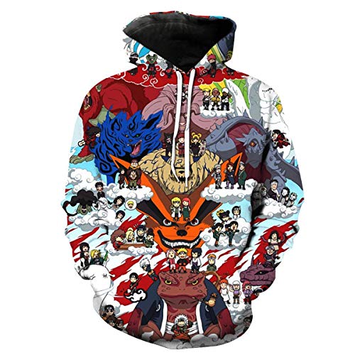 CHENMA Herren Japanischer Anime Cosplay 3D-Druck Pullover Kapuzen-Sweatshirt mit Kängurutasche von CHENMA