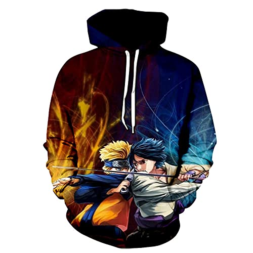 CHENMA Herren Japanischer Anime Cosplay 3D-Druck Pullover Kapuzen-Sweatshirt mit Kängurutasche von CHENMA