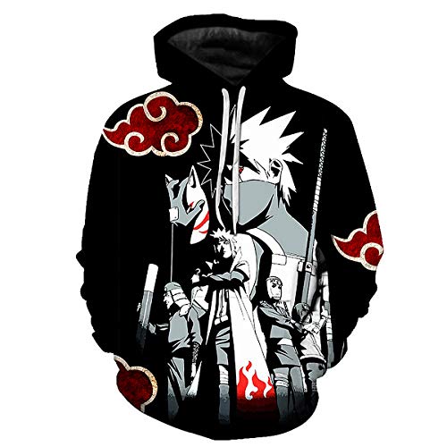 CHENMA Herren Japanischer Anime Cosplay 3D-Druck Pullover Kapuzen-Sweatshirt mit Kängurutasche von CHENMA