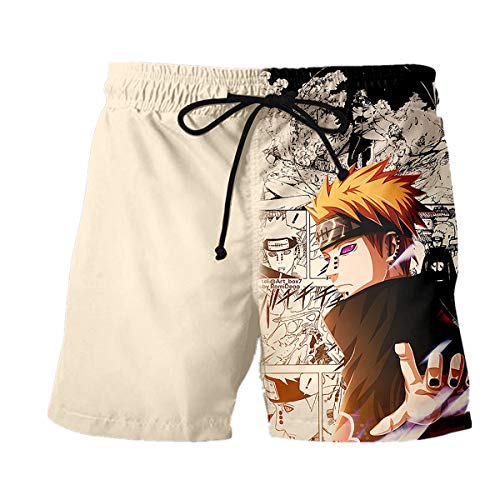 CHENMA Herren Anime Kakashi Itachi 3D-Druck Schnell trocken Shorts Lounge Kordelzug Badehose Strand Shorts… von CHENMA