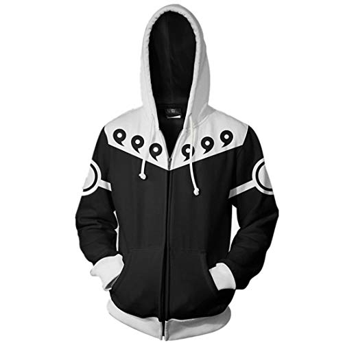 CHENMA Herren Anime Kakashi Itachi Akatsuki Langarm Bomberjacke mit durchgehendem Reißverschluss mit Kapuze jacke von CHENMA