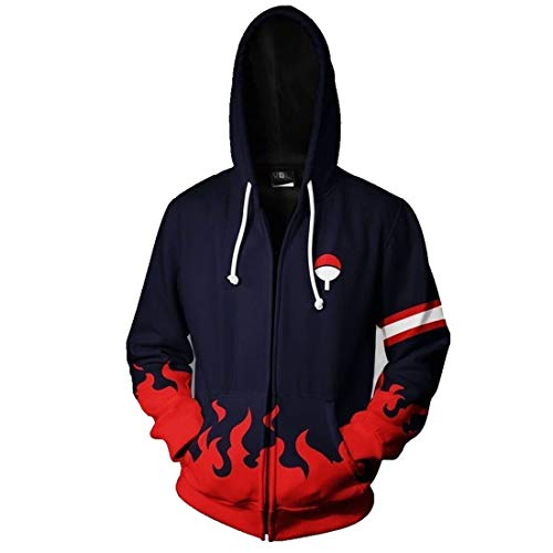 CHENMA Herren Anime Kakashi Itachi Akatsuki Langarm Bomberjacke mit durchgehendem Reißverschluss mit Kapuze jacke von CHENMA